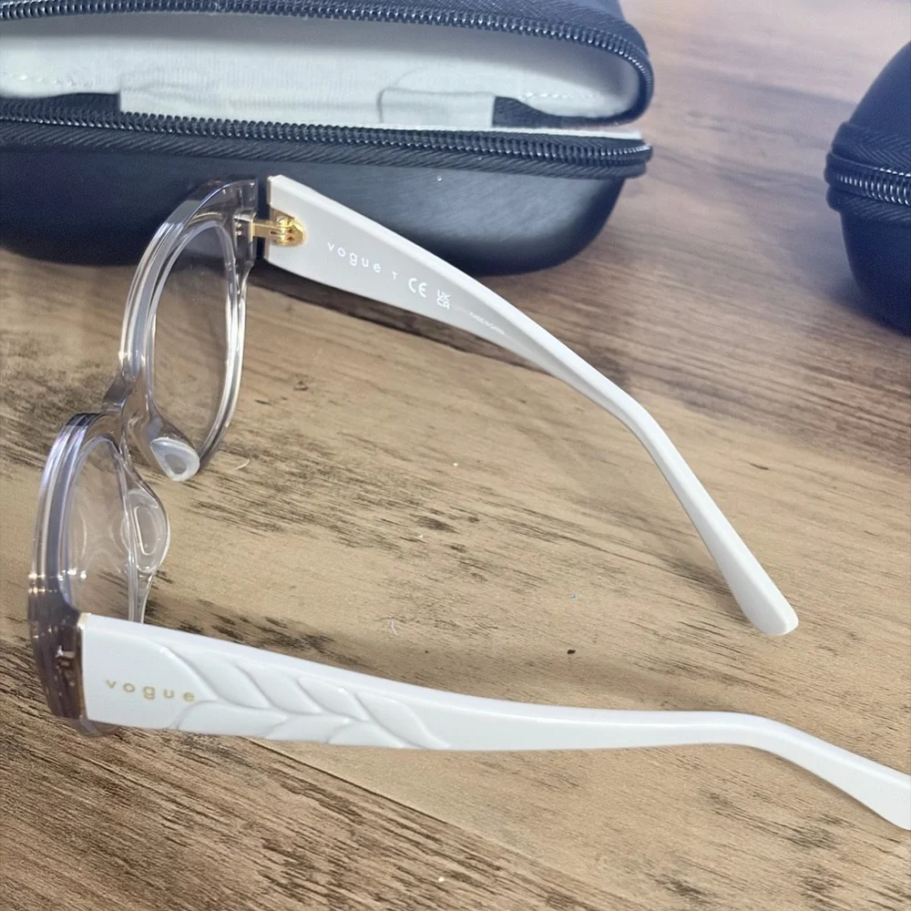 Vogue Eyewear VO5482 Transparent Grey & White Glasses – Like New!